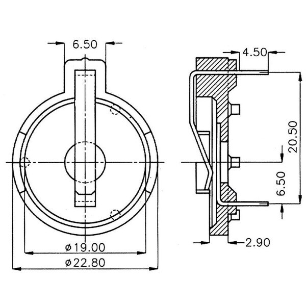 Main product image for 20mm (CR2032) Battery Holder 140-760